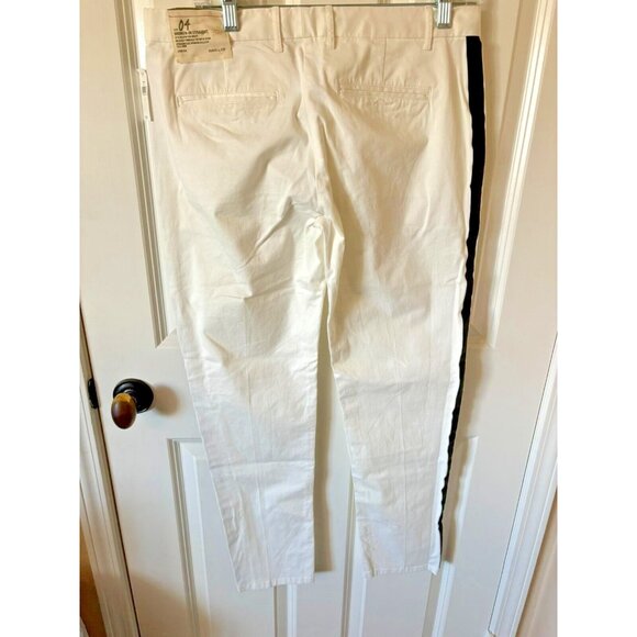NWT Gap Broken in Straight Kacki White Pants w/ Tuxedo Stripe Pockets Size 4 - Picture 6 of 10